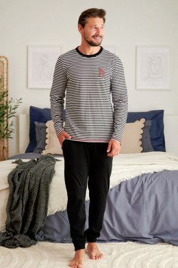 PIŻAMA MĘSKA PMB 5234 J/Z 23 - BLACK, XL DOCTOR NAP