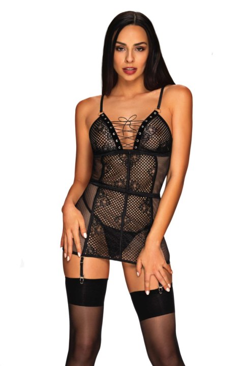 BASITTA KOSZULKA I STRINGI - CZARNY, S/M OBSESSIVE BASITTA KOSZULKA I STRINGI - CZARNY, S/M OBSESSIVE