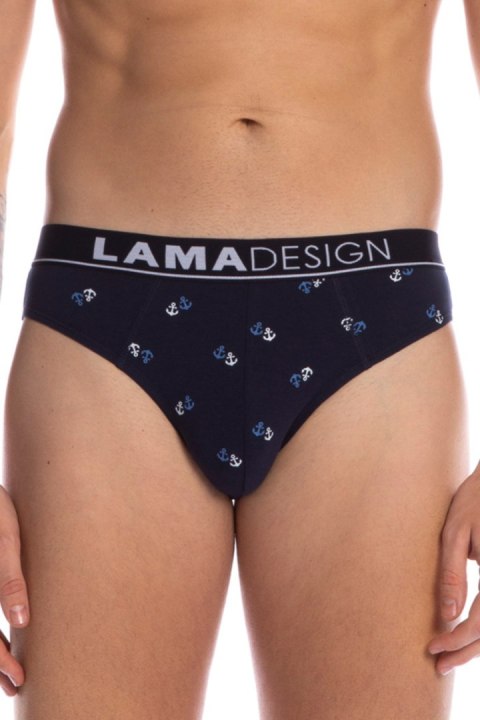 SLIPY MĘSKIE STANDARD M-1014SD - GRANATOWY-NIEBIESKI, L LAMA