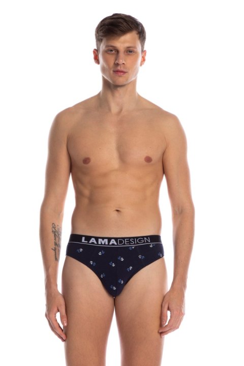 SLIPY MĘSKIE STANDARD M-1014SD - GRANATOWY-NIEBIESKI, L LAMA