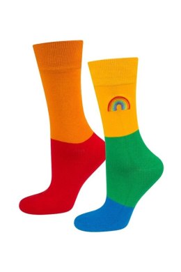 SKARPETY SOXO RAINBOW - W PUDEŁKU MĘSKIE - MULTIKOLOR, 41-46 SOXO