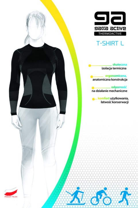 T-SHIRT L WOMEN THERMOACTIV BASIC AMA - BLACK-GREY, L GATTA BODYWEAR T-SHIRT L WOMEN THERMOACTIV BASIC AMA - BLACK-GREY, L GATTA BODYWEAR