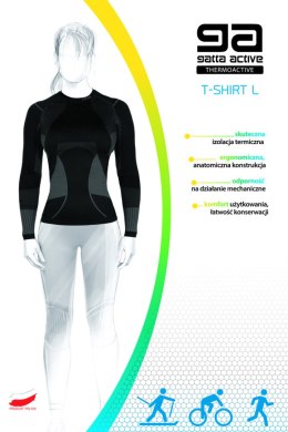 T-SHIRT L WOMEN THERMOACTIV BASIC AMA - BLACK-GREY, M GATTA BODYWEAR