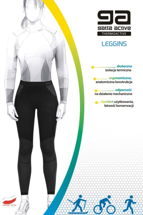 LEGGINGS WOMEN THERMOACTIV BASIC DABLAM - BLACK-GREY, XL GATTA BODYWEAR LEGGINGS WOMEN THERMOACTIV BASIC DABLAM - BLACK-GREY, XL GATTA BODYWEAR