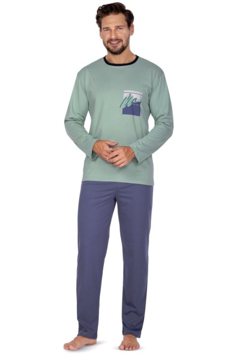 453 PIŻAMA MĘSKA BIG - ZIELONY, 2XL, 3 REGINA