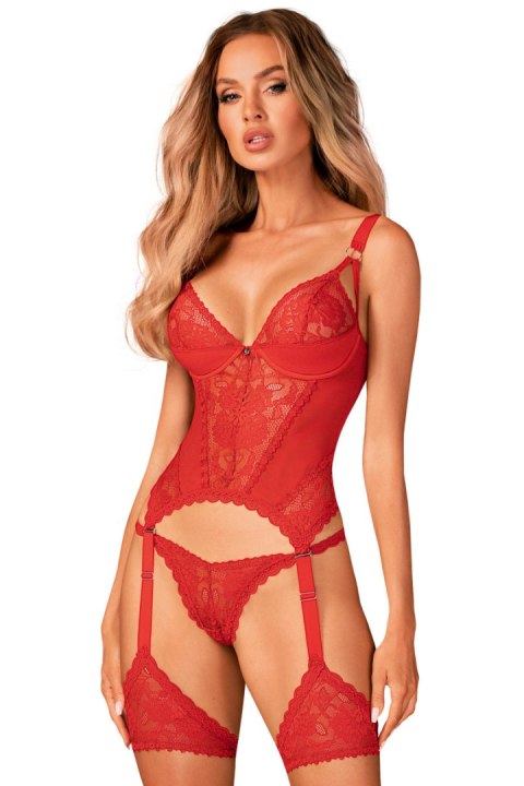 BELOVYA GORSET - CZERWONY, XL/2XL OBSESSIVE