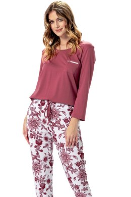 PIŻAMA DAMSKA RITA 1375 - MILK BURGUND, 2XL LEVEZA