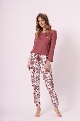 PIŻAMA DAMSKA RITA 1375 - MILK BURGUND, 2XL LEVEZA