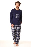 PIŻAMA MĘSKA MNS 863 B22 3XL-4XL - GRANATOWY, 4XL KEY