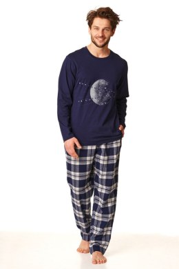 PIŻAMA MĘSKA MNS 863 B22 3XL-4XL - GRANATOWY, 4XL KEY