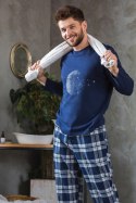 PIŻAMA MĘSKA MNS 863 B22 3XL-4XL - GRANATOWY, 4XL KEY