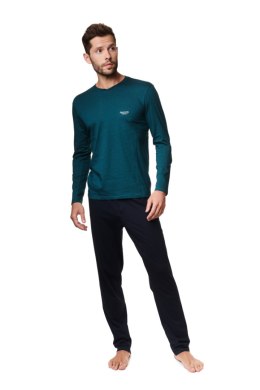PIŻAMA MĘSKA MIND 39240 - POMARAŃCZ-GRANAT, XXL, 22X HENDERSON