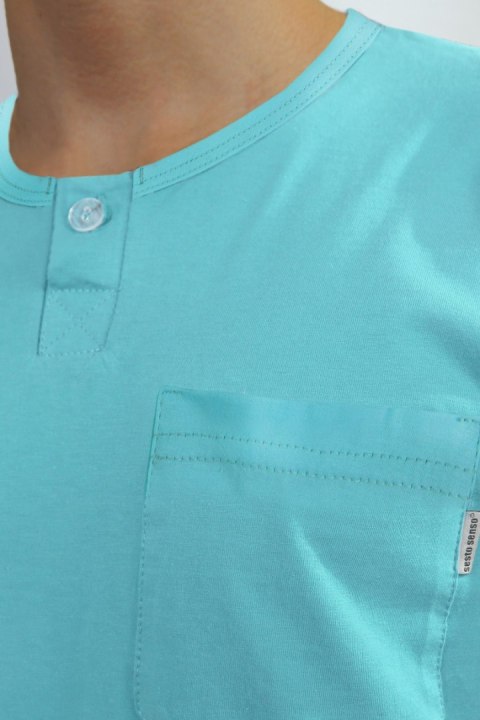 PIŻAMA MĘSKA KR.RĘKAW2576/17 - MIĘTA, XL SESTO SENSO PIŻAMA MĘSKA KR.RĘKAW2576/17 - MIĘTA, XL SESTO SENSO