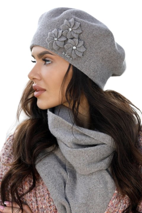 BERET DAMSKI SALIMA - CIEMNY BEŻOWY 34, UNIWERSALNY, 34 KAMEA BERET DAMSKI SALIMA - CIEMNY BEŻOWY 34, UNIWERSALNY, 34 KAMEA