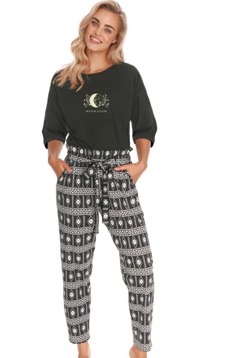2768 PIŻAMA DAMSKA DŁUGA CHANEL S-XL - GRAFITOWY, XL, 1 TARO