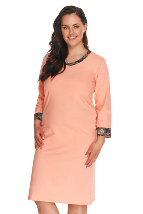 2818 KOSZULA DAMSKA DŁUGA LUNA S-XL - MORELOWY, S, 1 TARO