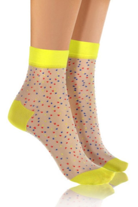 SKARPETKA NYLON - BIAŁO-CZARNY/TRÓJKĄTY, UNICA SESTO SENSO SKARPETKA NYLON - BIAŁO-CZARNY/TRÓJKĄTY, UNICA SESTO SENSO
