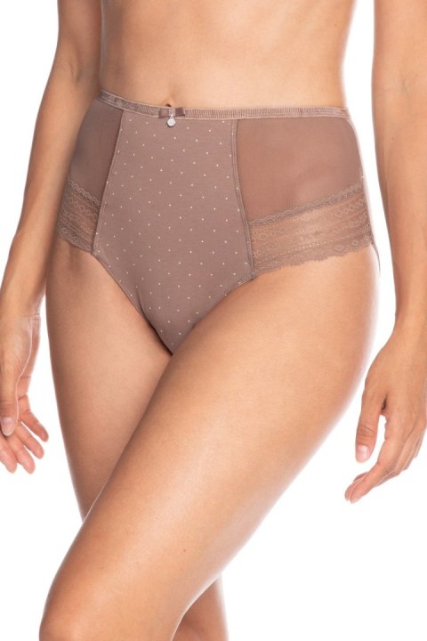 FIGI DAMSKIE MIDI L-1407MD - ECRU-MOCCA, XXXL LAMA