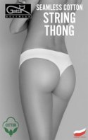 SEAMLESS COTTON STRING THONG - BLACK, M GATTA BODYWEAR