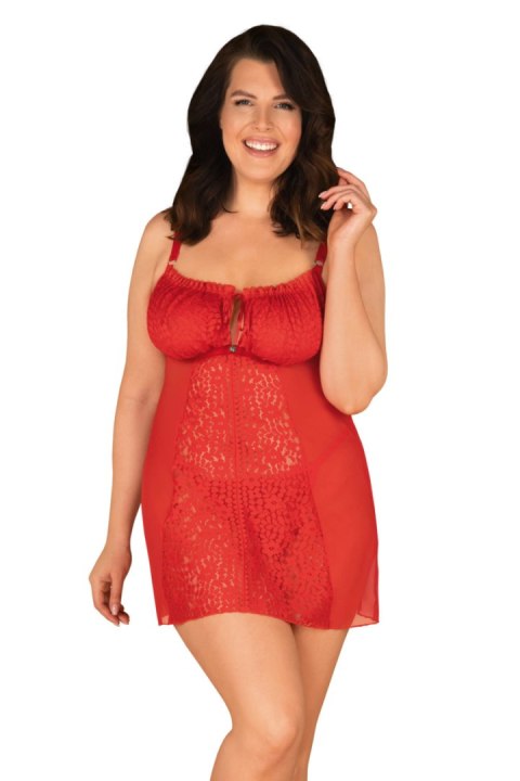 BLOSSMINA KOSZULKA I STRINGI - CZERWONY, 6XL/7XL OBSESSIVE BLOSSMINA KOSZULKA I STRINGI - CZERWONY, 6XL/7XL OBSESSIVE