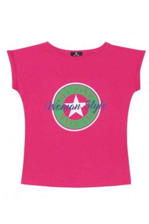 BLUZKA STAR - BIAŁY, 42 OFF PINK BLUZKA STAR - BIAŁY, 42 OFF PINK