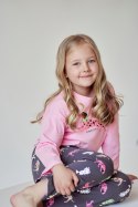 3043 PIŻAMA DZIEWCZĘCA DŁUGA RUBY - CUKIERKOWY RÓŻ, 128 TARO