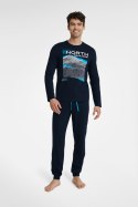 PIŻAMA MĘSKA ICICLE 40953 AW23 - GRANATOWY, XXL HENDERSON