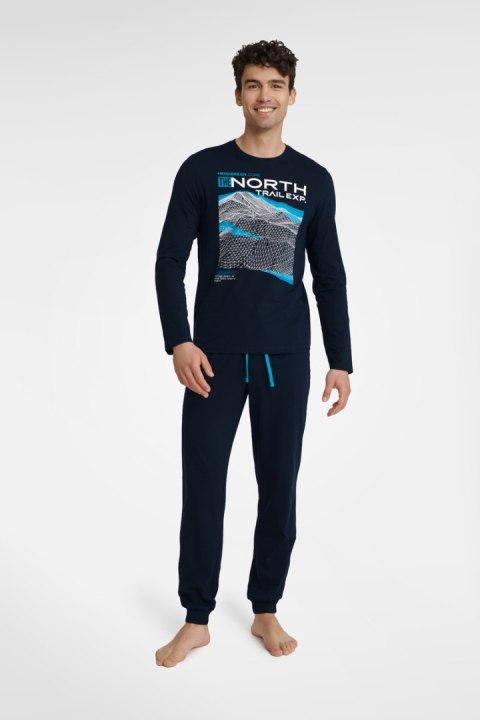 PIŻAMA MĘSKA ICICLE 40953 AW23 - GRANATOWY, XXL HENDERSON PIŻAMA MĘSKA ICICLE 40953 AW23 - GRANATOWY, XXL HENDERSON