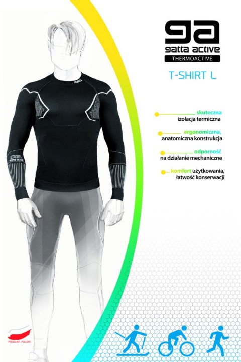 GATTA BODYWEAR T-SHIRT L MEN THERMOACTIV BASIC MOUNT - BLACK-GREY, 3XL GATTA BODYWEAR T-SHIRT L MEN THERMOACTIV BASIC MOUNT - BLACK-GREY, 3XL