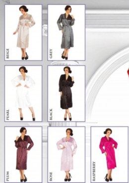 DE LAFENSE Szlafrok CLASSIC Długi 798 - MALINA, 2XL