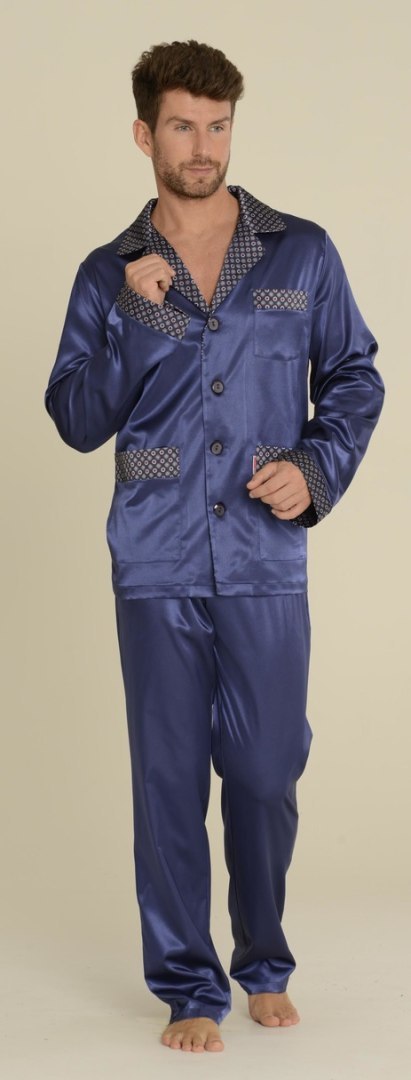 DE LAFENSE Piżama Męska SATYNA 939 - SZARY, 2XL DE LAFENSE Piżama Męska SATYNA 939 - SZARY, 2XL
