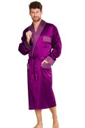 DE LAFENSE Szlafrok Męski SATYNA 940 - BORDO, 2XL