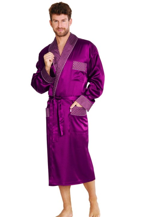 DE LAFENSE Szlafrok Męski SATYNA 940 - BORDO, 2XL DE LAFENSE Szlafrok Męski SATYNA 940 - BORDO, 2XL
