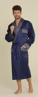 DE LAFENSE Szlafrok Męski SATYNA 940 - BORDO, 2XL