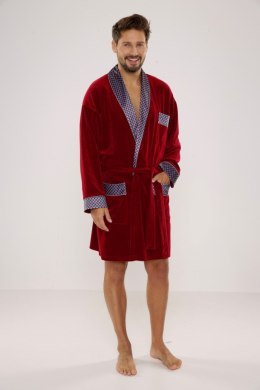 DE LAFENSE Szlafrok BONJOUR Krótki 772 - BORDO, XL