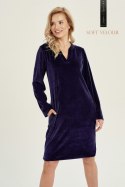 TARO 3028 TUNIKA DAMSKA WELUROWA LAUREN - GRANATOWY, XL