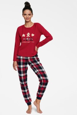 PIŻAMA DAMSKA HYGGE 40123 AW22 - CZERWONO-CZARNY, XL HENDERSON LADIES