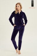 TARO 3027 DRES DAMSKI WELUROWY LAUREN - GRANATOWY, L