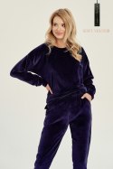 TARO 3061 KOMPLET DAMSKI WELUROWY BRENDA - GRANATOWY, S