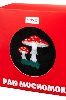 SOXO SKARPETY SOXO-PAN MUCHOMOR - CZARNY, 40-45