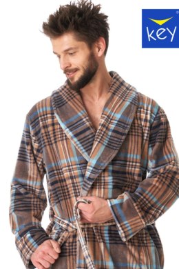 KEY SZLAFROK MĘSKI MGL 421 B23 - BRĄZOWY, XL/XXL