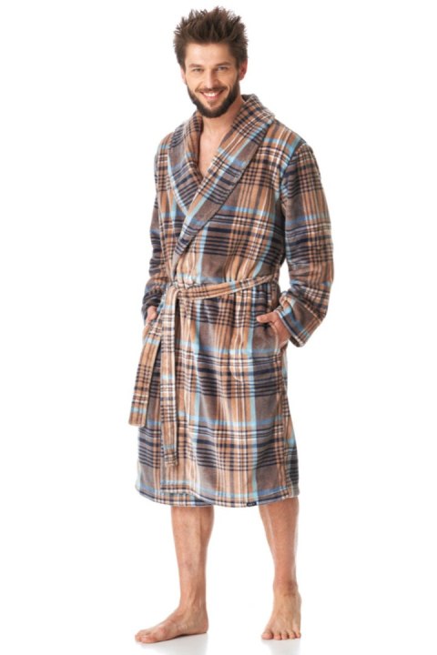 KEY SZLAFROK MĘSKI MGL 421 B23 - BRĄZOWY, XL/XXL KEY SZLAFROK MĘSKI MGL 421 B23 - BRĄZOWY, XL/XXL