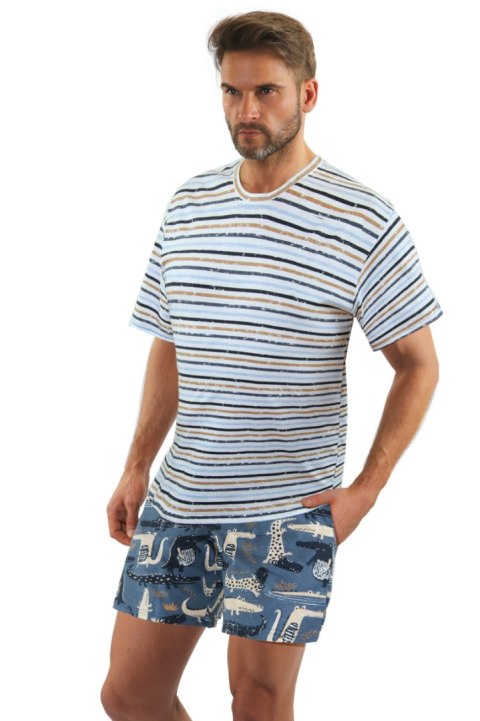 SESTO SENSO PIŻAMA MĘSKA KR.RĘKAW 2521/14 - KROKODYLE, XL