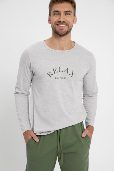 TARO 3079 PIŻAMA MĘSKA DŁUGA SAMMY L-2XL - SZARY MELANŻ, 2XL, 1 TARO 3079 PIŻAMA MĘSKA DŁUGA SAMMY L-2XL - SZARY MELANŻ, 2XL, 1