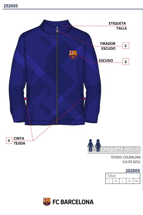 FC BARCELONA BLUZA MĘSKA 232005 - NIEBIESKI, XL FC BARCELONA BLUZA MĘSKA 232005 - NIEBIESKI, XL