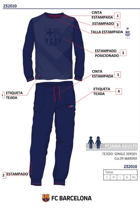 FC BARCELONA PIŻAMA 232010 - MORSKI, S FC BARCELONA PIŻAMA 232010 - MORSKI, S