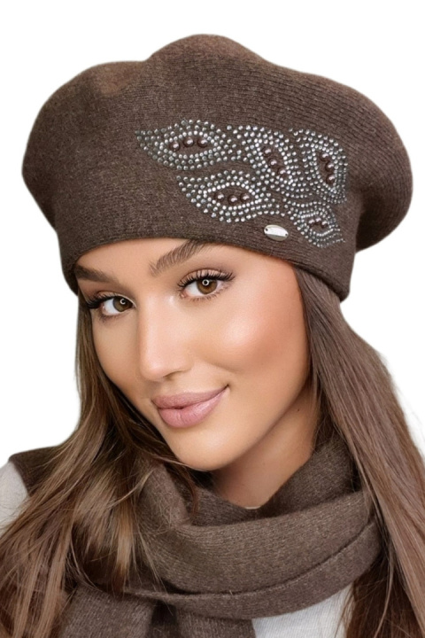 BERET DAMSKI HEIDI - BRĄZOWY 31, UNIWERSALNY, 31 KAMEA BERET DAMSKI HEIDI - BRĄZOWY 31, UNIWERSALNY, 31 KAMEA