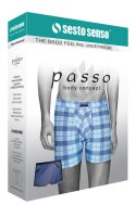 BOKSERKI MĘSKIE PASSO - BIAŁY/GRAN/TURK, XL SESTO SENSO