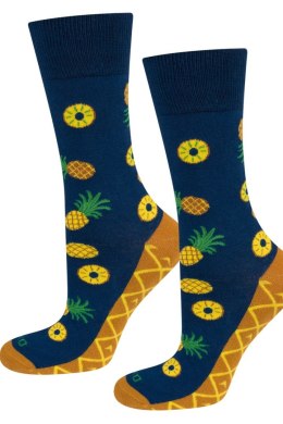 SOXO SKARPETY SOXO PINEAPPLE - W PUDEŁKU - GRANATOWY, 41-46