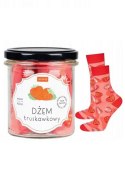 SOXO SKARPETY SOXO W SŁOIKU - DŻEM TRUSKAWKOWY - CZERWONY, 35-40